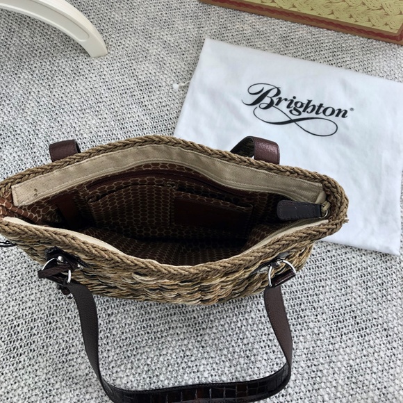 Brighton New Leaf Woven Raffia Shoulder Bag - Picture 3 of 6